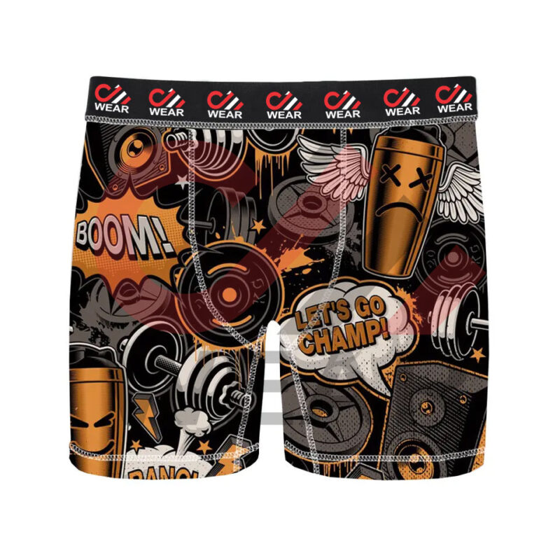 New Top Quality 2023 Fashionable Funny Cartoon Print Custom Men Briefs Underwear 100% Cotton Boxer Shorts Custom Made Pakistan
