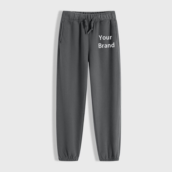 OEM High Quality Drawstring Pants Custom Logo Pocket Comfortable Cotton Fleece Men's Pants