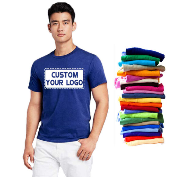 Wholesale Blank T-Shirt Custom 100% Cotton T-Shirt Logo For Men Plain Print White Black Blanks Casual T-Shirt