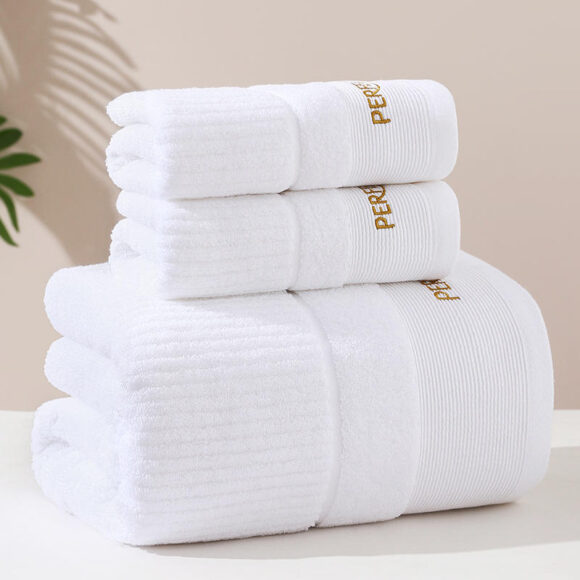 Custom Logo Solid Luxury Good Absorption Soft 100% Cotton Bath Towels