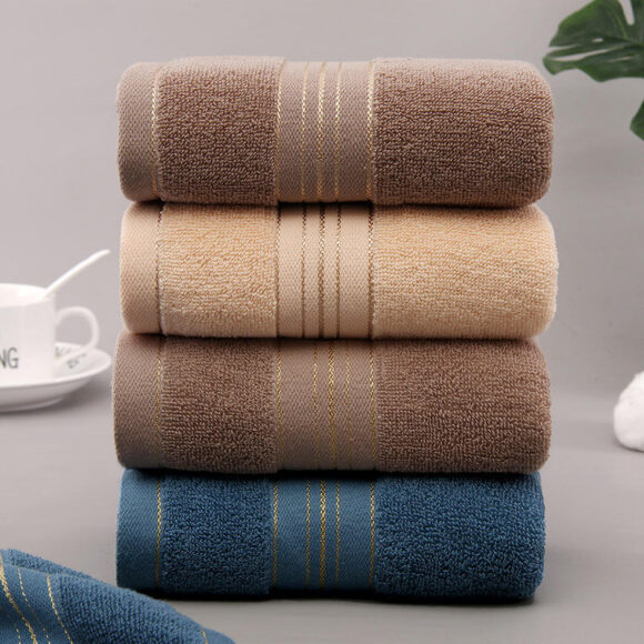Luxury Custom Logo Solid Color Absorbent Washcloth White Hotel Custom Cotton Bath Towel - Image 4