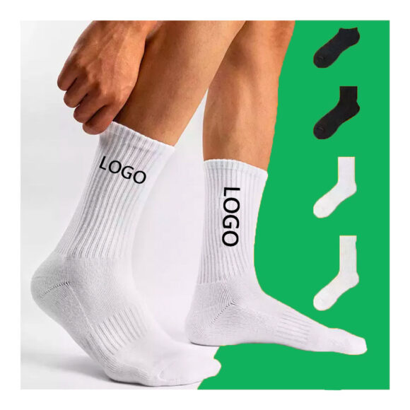 Factory Direct Customize Designer Athletic Men Breathable Gym Pure Cotton Crew Ankle Sport Sock Custom Logo Socks For Men