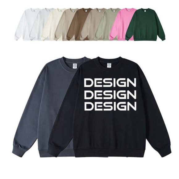 Wholesale High Quality Knitted Men's Sweater OEM Drop Shoulder Round Neck Men's Sweatshirts Custom Logo Sweatshirts For Men