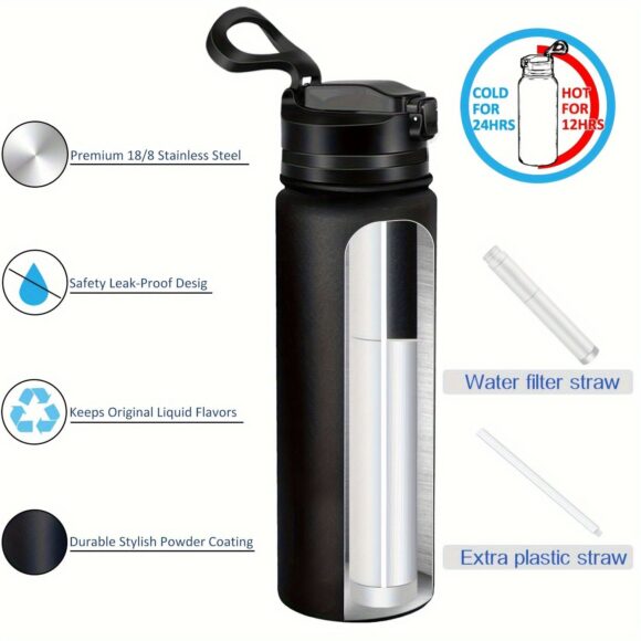 Outdoor Cartridge Camping Stainless Steel Portable Direct Drinking Insulated Cup Water Purification Cup Water Bottle Filter - Image 5