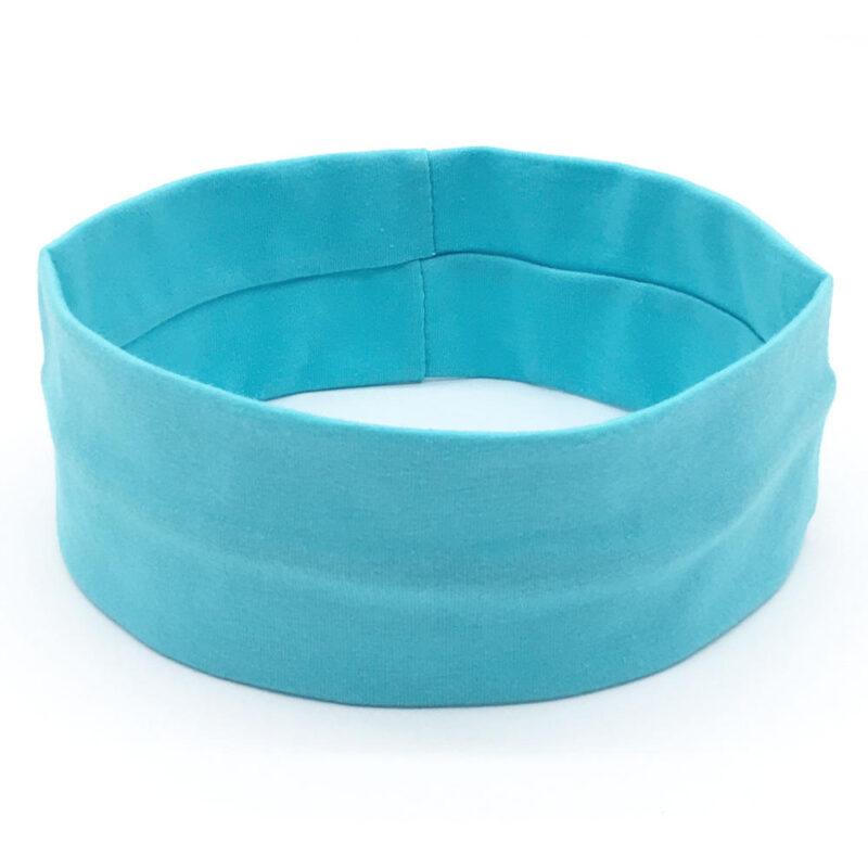 Wholesale Sports Headband Cotton Elastic Wide Sweatband Running Yoga Fitness Solid Color Hairband - Image 3