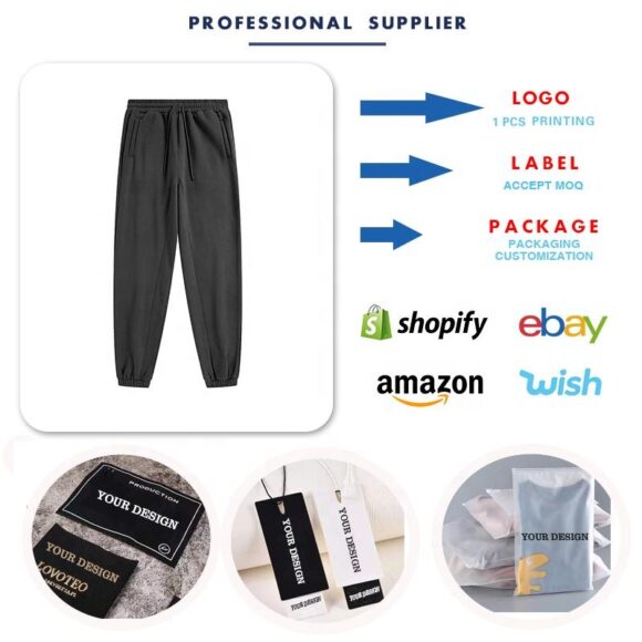 Wholesale Oem Fashion Pants Blank Joggers Custom Jogger Pants Print Plain Fleece Nude Sweat Jogger Men - Image 3
