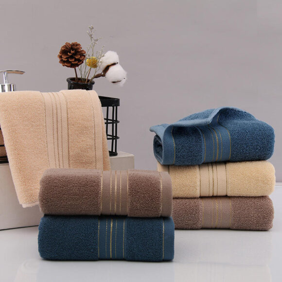 Luxury Custom Logo Solid Color Absorbent Washcloth White Hotel Custom Cotton Bath Towel - Image 3