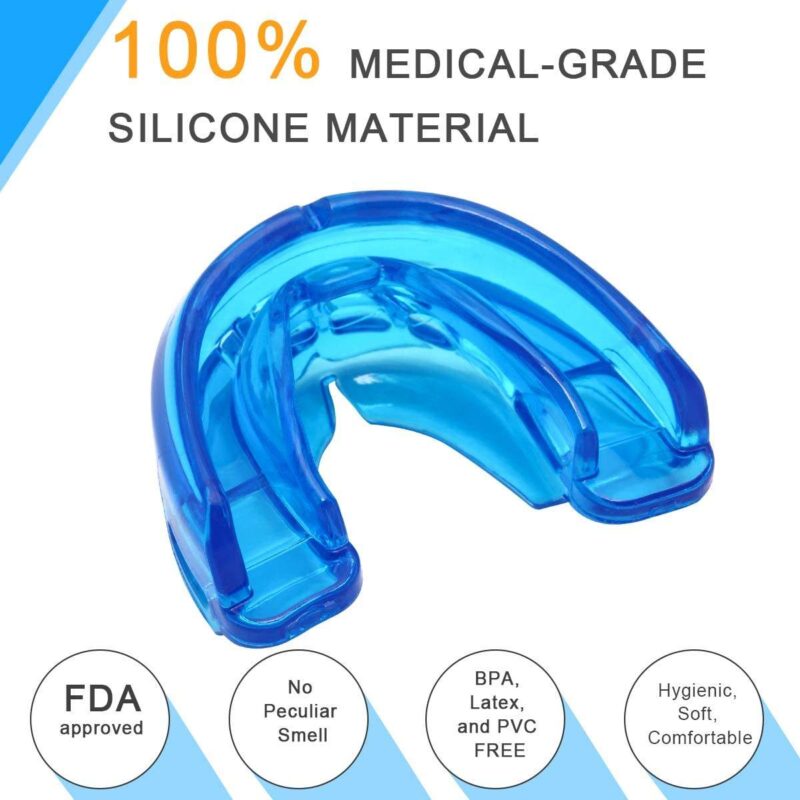 Double Braces Mouth Guard, Sports Athletic Mouth Guards Youth Mouthguard for Upper and Lower Teeth Protection No Boiling Required - Image 2