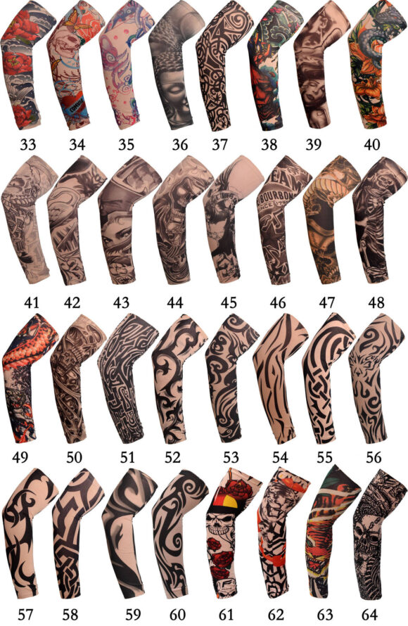 Custom Seamless Tattoo Sun Protection Sleeves Outdoor Sports Golf Seamless Tattoo Sleeves with Logo Prints - Image 2