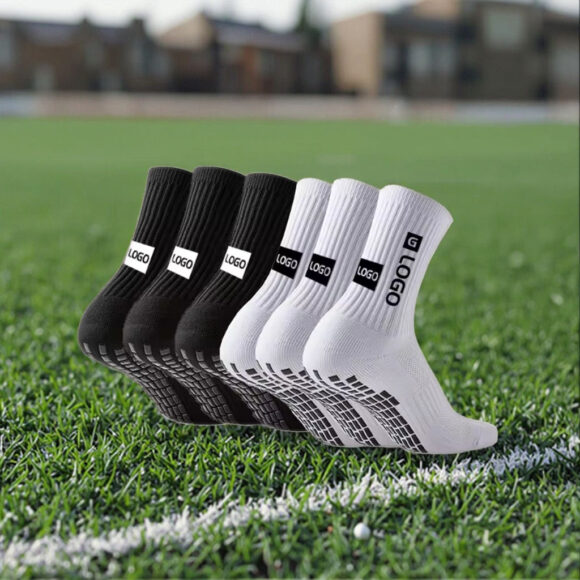 High Quality Men's Soccer Socks Breathable Pure Cotton Crew Anti-Slip Diabetic Friendly Custom Logo Cuff Bottom Free Cycling - Image 4