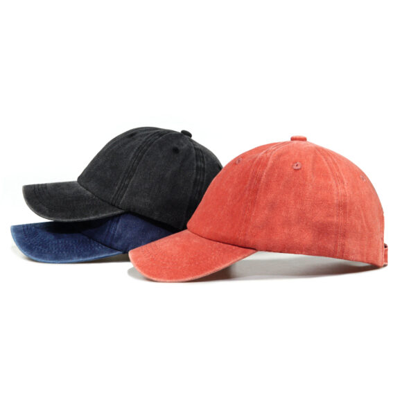 Wholesale Blank Washed Unstructured Low Profile Dad Hat Custom Logo Cotton Solid Strapback Vintage Baseball Cap - Image 3