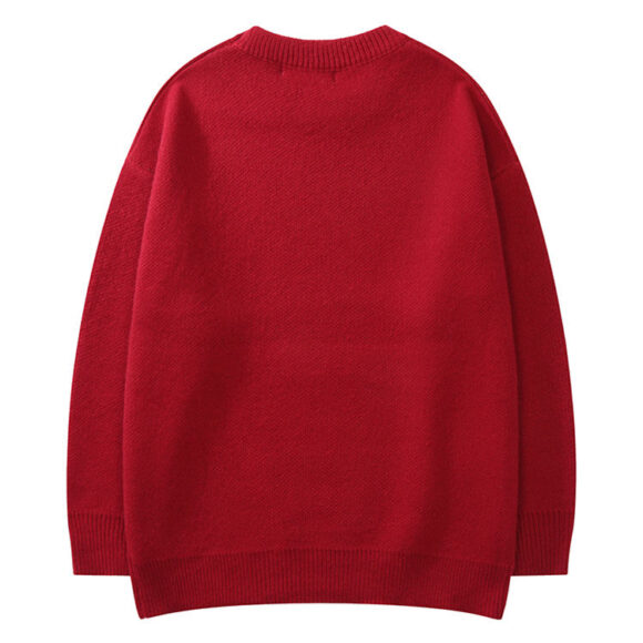 Custom Made Oem & ODM Men's Sweaters Jacquard Cartoon Sweater Knitwear Fashion Knitted Sweater Round Neck Cotton Black Custom Sweater - Image 2
