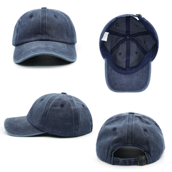 Wholesale Blank Washed Unstructured Low Profile Dad Hat Custom Logo Cotton Solid Strapback Vintage Baseball Cap - Image 2