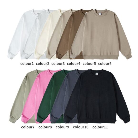 Wholesale High Quality Knitted Men's Sweater OEM Drop Shoulder Round Neck Men's Sweatshirts Custom Logo Sweatshirts For Men - Image 2
