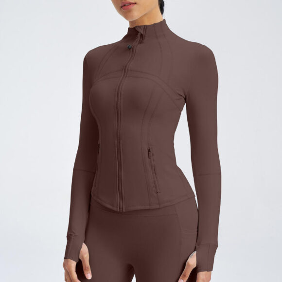 New Colors Class Style Slim Soft Comfortable Jackets With Zipper Yoga Sports Coat For Women - Image 2