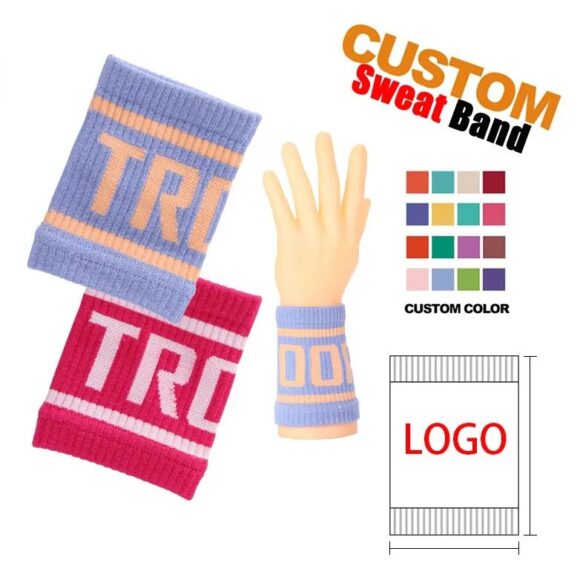 Custom Color Sports Cotton Wristbands Fitness Accessories Wrist Brace Custom Sweat Wristband