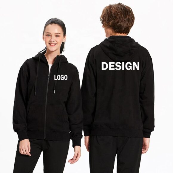 ODM/OEM Wholesale Puls Size Men's Hoodies with Full Zipper Custom Logo Hoodie for Men and Women - Image 2