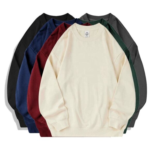 Wholesale 350gsm Crew Neck Unisex 100% Cotton Oversized Sweatshirt Embroidered Crew Neck Men Blank Crew Neck Sweatshirt Hoodie - Image 4