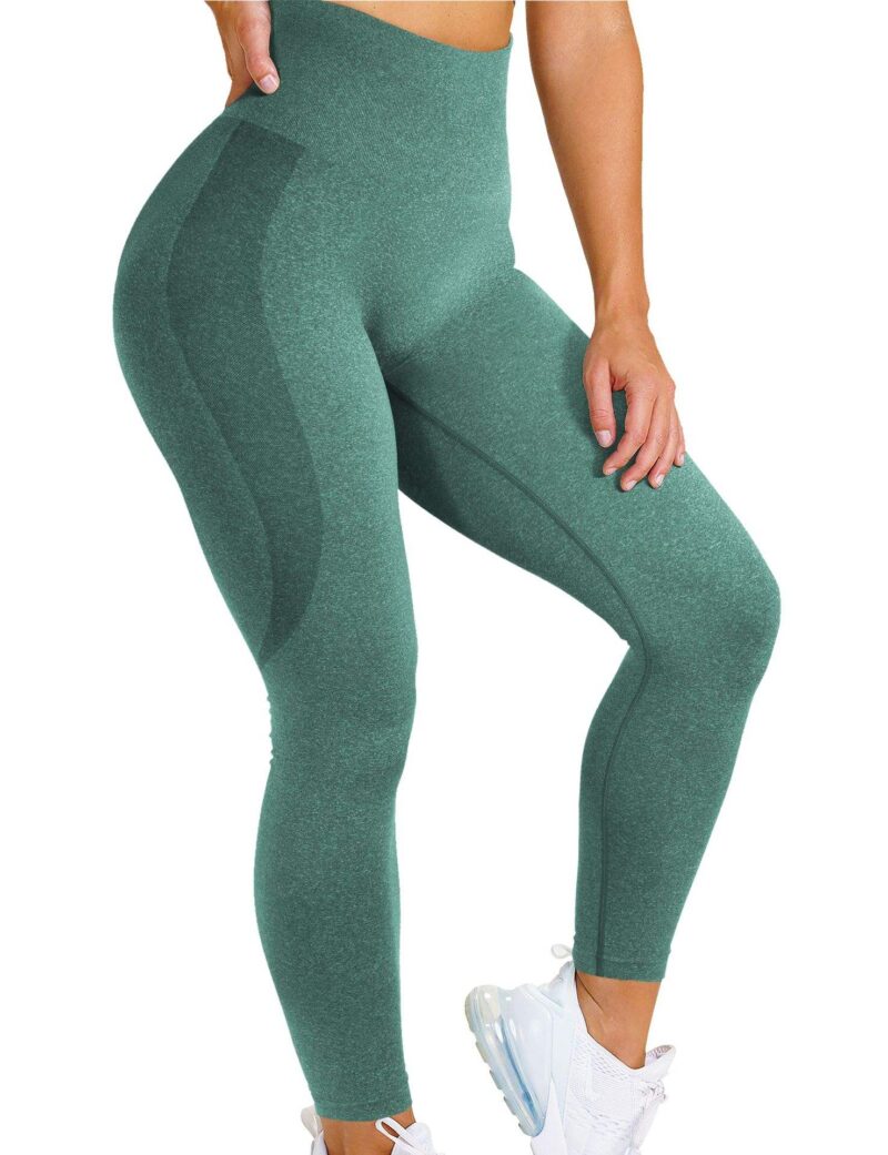 Women's High Waist Elastic Non-See-Through Compression Yoga Leggings Solid XL Outdoor Seamless Scrunch Back Made of Spandex - Image 5