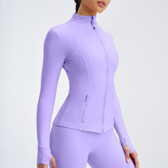 New Colors Class Style Slim Soft Comfortable Jackets With Zipper Yoga Sports Coat For Women - Image 3