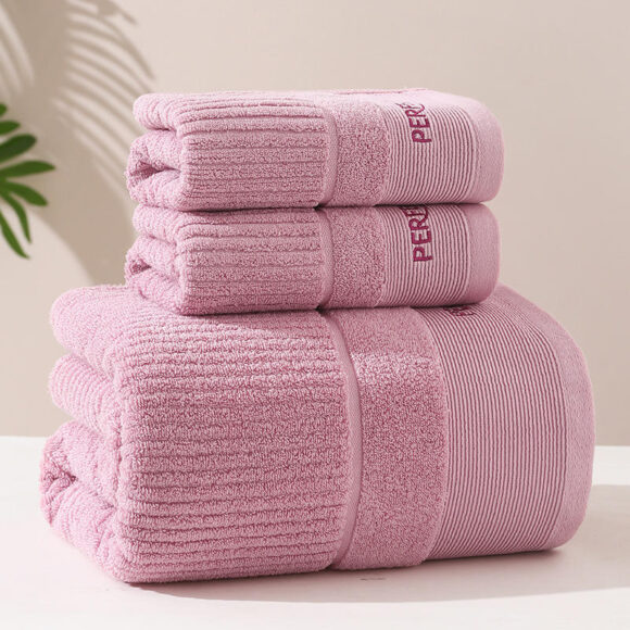 Custom Logo Solid Luxury Good Absorption Soft 100% Cotton Bath Towels - Image 2