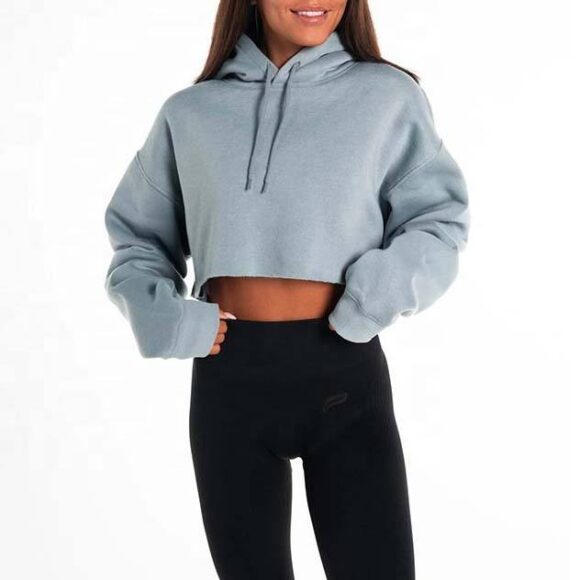 Custom Women Crop Top Hoodie Casual Women Hoodies & Sweatshirts Pullover Cropped Oversized Hoodie For Women