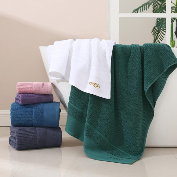 Custom Logo Solid Luxury Good Absorption Soft 100% Cotton Bath Towels - Image 5