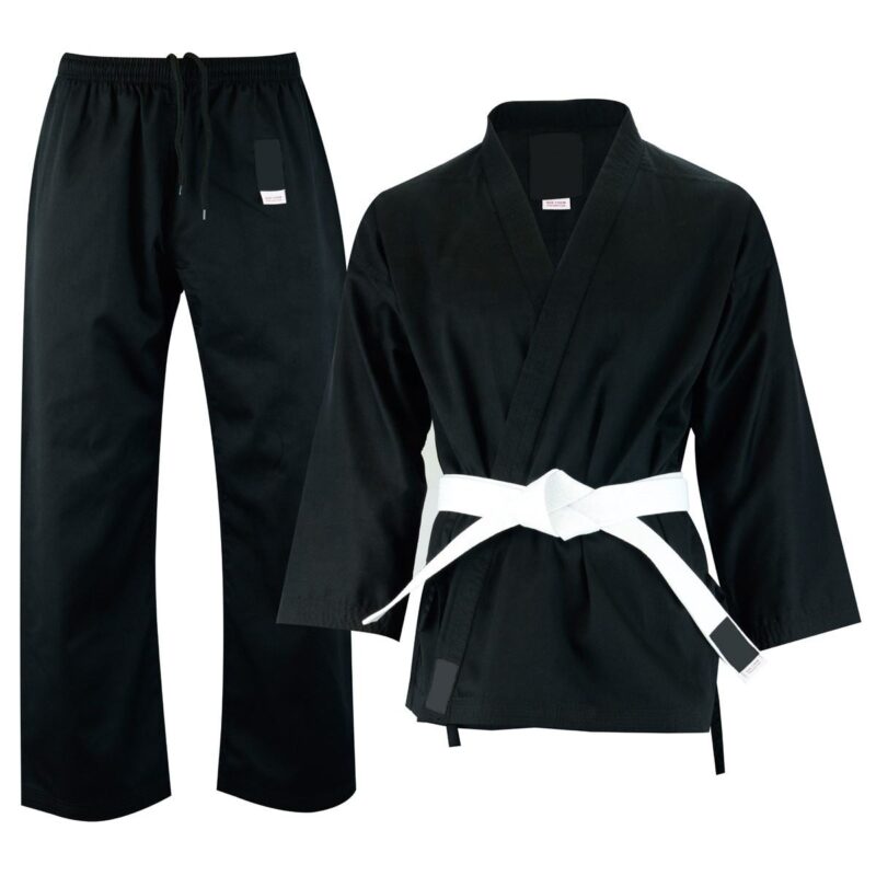 Martial Arts Black Karate Uniform Custom 12 Oz Best Quality Black Karate Uniform Sets/Best Quality Karate Uniforms Custom