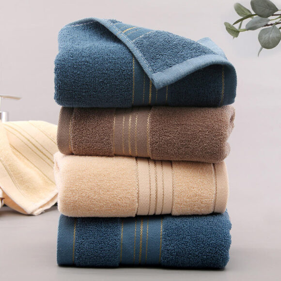 Luxury Custom Logo Solid Color Absorbent Washcloth White Hotel Custom Cotton Bath Towel - Image 2