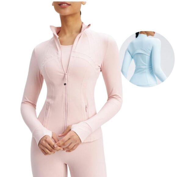 New Colors Class Style Slim Soft Comfortable Jackets With Zipper Yoga Sports Coat For Women - Image 5