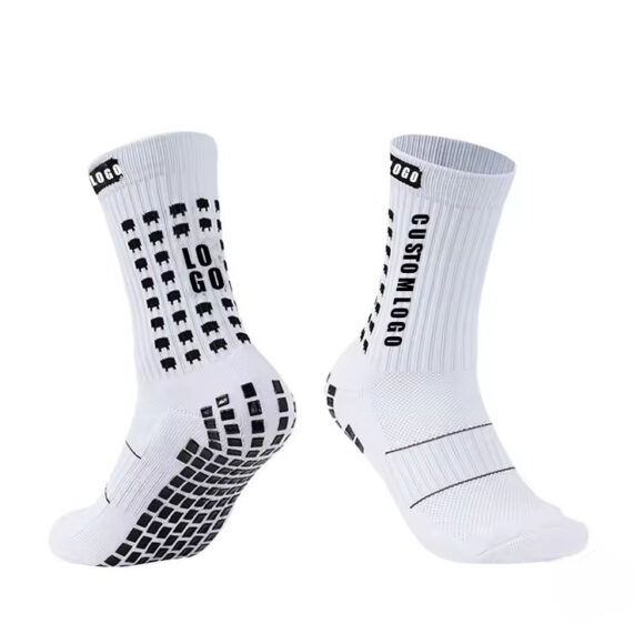 High Quality Men's Soccer Socks Breathable Pure Cotton Crew Anti-Slip Diabetic Friendly Custom Logo Cuff Bottom Free Cycling