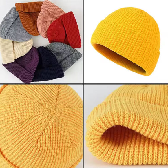 Wholesale Short Cuff Knitted Fisherman Beanie Cap Custom Private Label Logo Acrylic Knitted Hat for Men Women Kids Children - Image 5