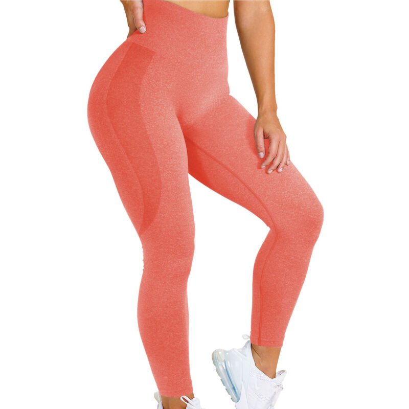 Women's High Waist Elastic Non-See-Through Compression Yoga Leggings Solid XL Outdoor Seamless Scrunch Back Made of Spandex