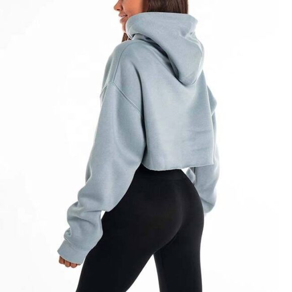 Custom Women Crop Top Hoodie Casual Women Hoodies & Sweatshirts Pullover Cropped Oversized Hoodie For Women - Image 4