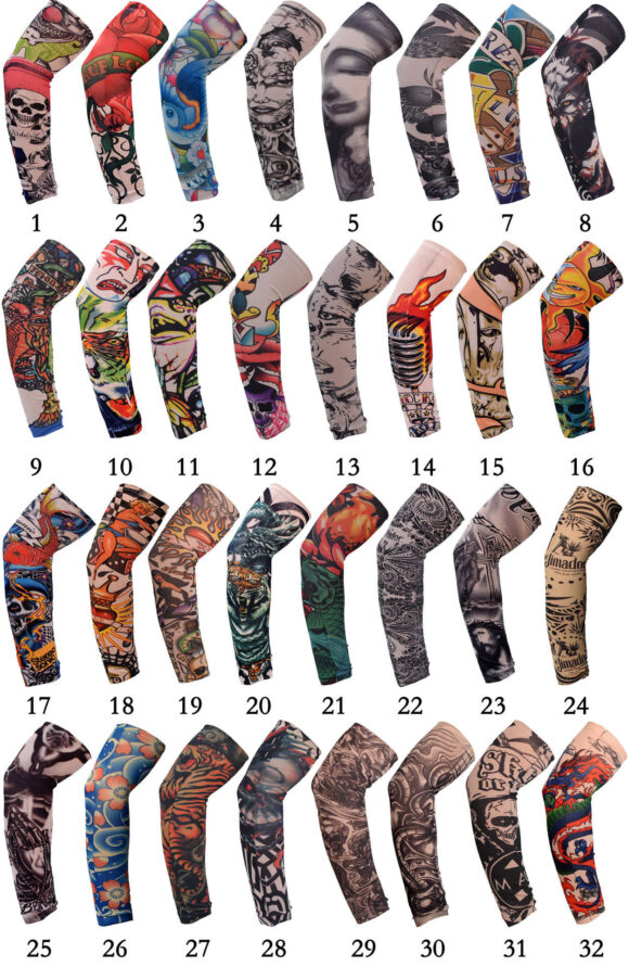 Custom Seamless Tattoo Sun Protection Sleeves Outdoor Sports Golf Seamless Tattoo Sleeves with Logo Prints - Image 3