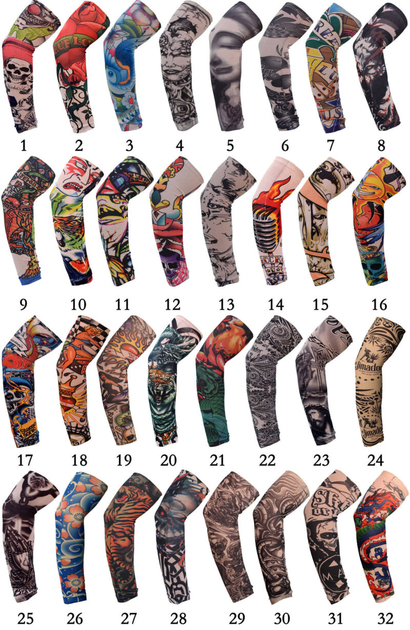 Custom Seamless Tattoo Sun Protection Sleeves Outdoor Sports Golf Seamless Tattoo Sleeves with Logo Prints - Image 3