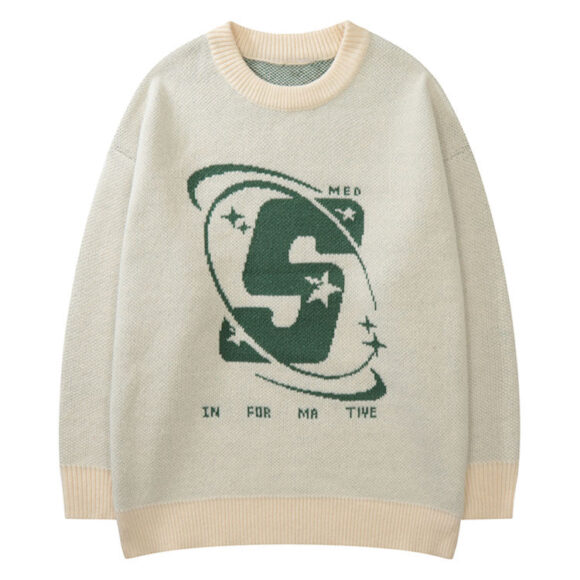 Custom Made Oem & ODM Men's Sweaters Jacquard Cartoon Sweater Knitwear Fashion Knitted Sweater Round Neck Cotton Black Custom Sweater - Image 3