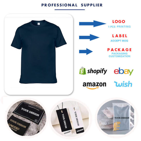 Wholesale Blank T-Shirt Custom 100% Cotton T-Shirt Logo For Men Plain Print White Black Blanks Casual T-Shirt - Image 2