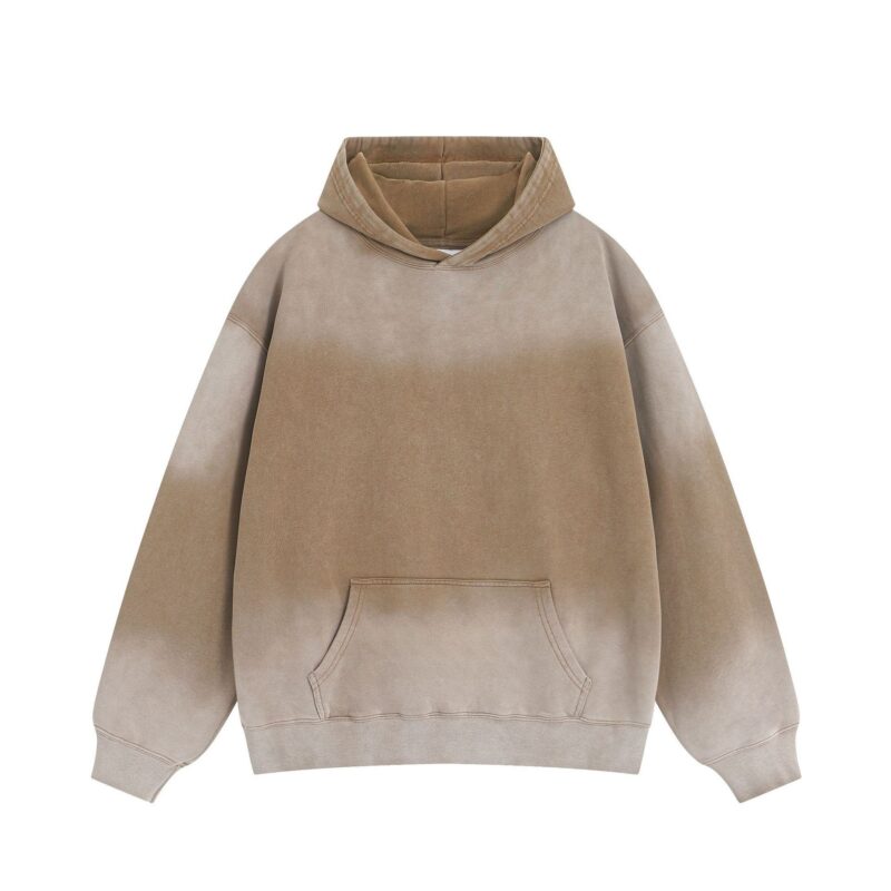 High Quality Factory Wholesale Custom Logo 400gsm Cotton Blend Unisex Oversized Drop Shoulder Acid Washed Hoodies For Men Women - Image 5