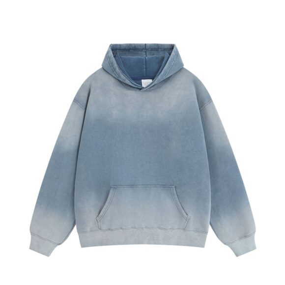 High Quality Factory Wholesale Custom Logo 400gsm Cotton Blend Unisex Oversized Drop Shoulder Acid Washed Hoodies For Men Women - Image 3