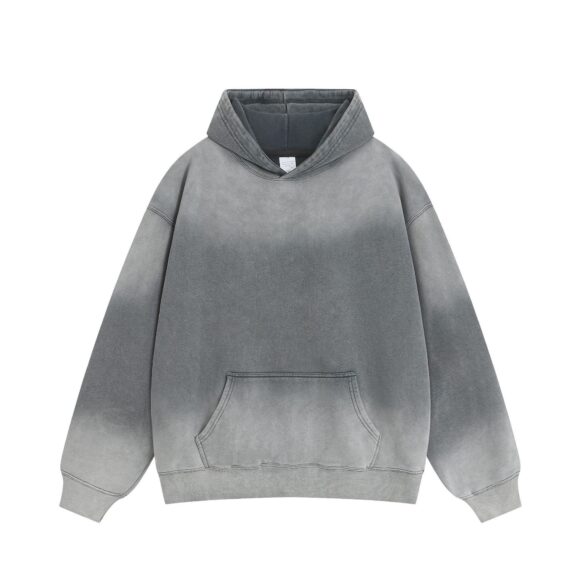 High Quality Factory Wholesale Custom Logo 400gsm Cotton Blend Unisex Oversized Drop Shoulder Acid Washed Hoodies For Men Women - Image 2