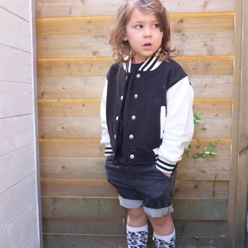 Kids Cute Babies Girls and Adult Baseball Jackets Custom Brand Custom Fabric Toddler Kids Letterman Jackets - Image 4